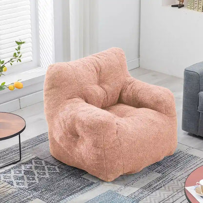 Mieres Faux Fur Fabric Bean Bag Chair, Floor Sofa For Living Room, Bedroom Lazy Sofa