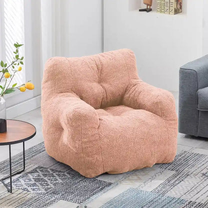 Mieres Faux Fur Fabric Bean Bag Chair, Floor Sofa For Living Room, Bedroom Lazy Sofa