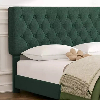HYLEORY Queen Storage Bed Frame with 4 Drawers & Headboard, Upholstered Platform Bed Frame