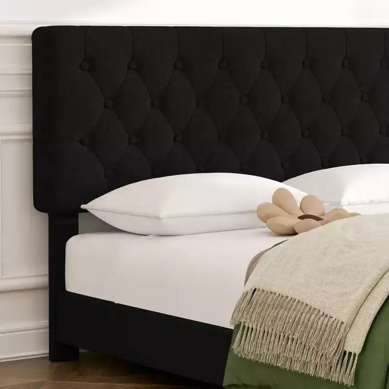 HYLEORY Queen Storage Bed Frame with 4 Drawers & Headboard, Upholstered Platform Bed Frame