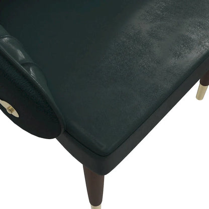 Leather Dining Chair with a Ripple Back and Gold Accents Design Elara Collection