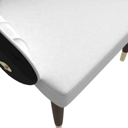 Leather Dining Chair with a Ripple Back and Gold Accents Design Elara Collection