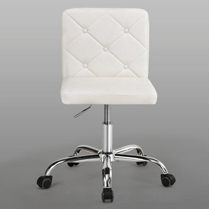 Javlergo Armless Office Desk Chair, PU Leather Mid-Back Adjustable Height 360 Rolling Swivel for Home Office Work