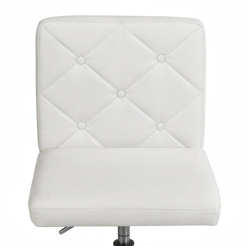 Javlergo Armless Office Desk Chair, PU Leather Mid-Back Adjustable Height 360 Rolling Swivel for Home Office Work