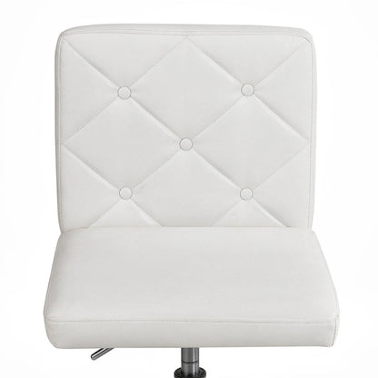 Javlergo Armless Office Desk Chair, PU Leather Mid-Back Adjustable Height 360 Rolling Swivel for Home Office Work