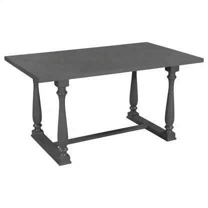 Whisen 6-Piece Dining Table and Chair Set with Special-shaped Legs and Foam-covered Seat Backs and Cushions