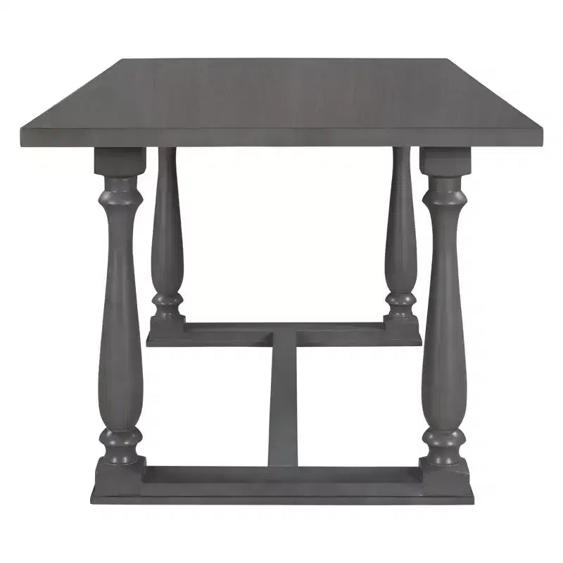 Whisen 6-Piece Dining Table and Chair Set with Special-shaped Legs and Foam-covered Seat Backs and Cushions