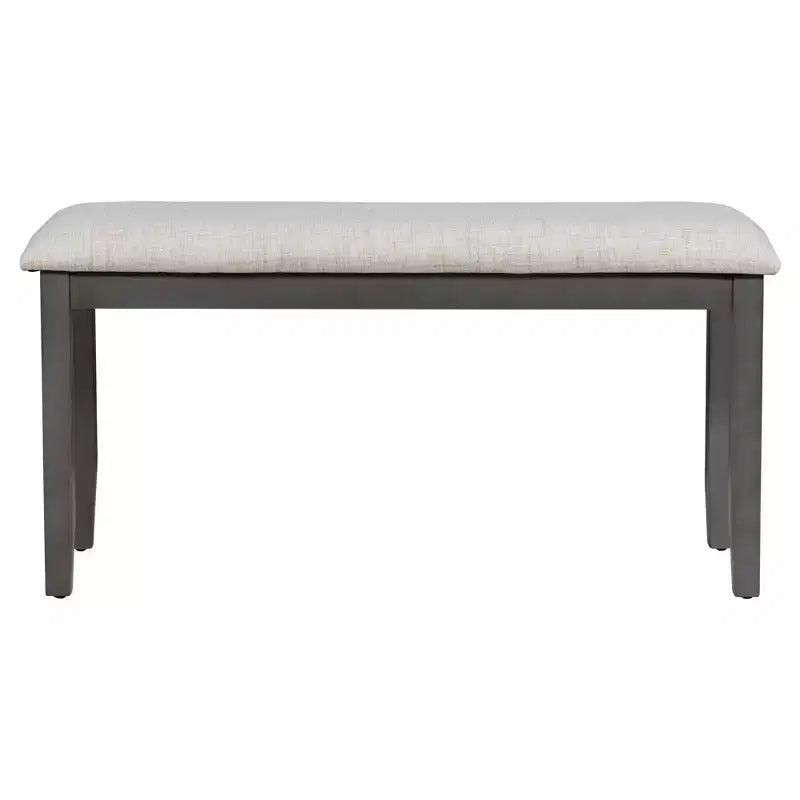 Whisen 6-Piece Dining Table and Chair Set with Special-shaped Legs and Foam-covered Seat Backs and Cushions