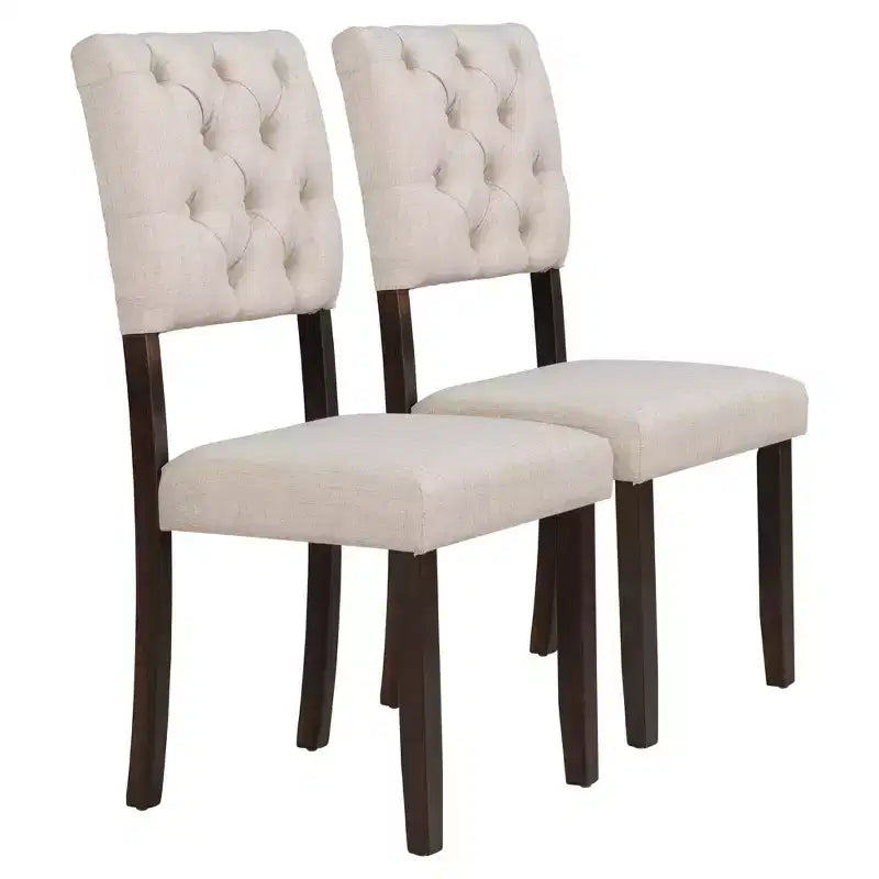 Whisen 6-Piece Dining Table and Chair Set with Special-shaped Legs and Foam-covered Seat Backs and Cushions
