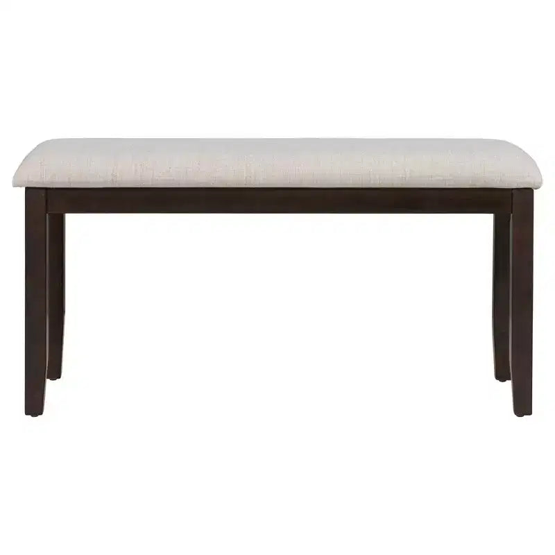 Whisen 6-Piece Dining Table and Chair Set with Special-shaped Legs and Foam-covered Seat Backs and Cushions