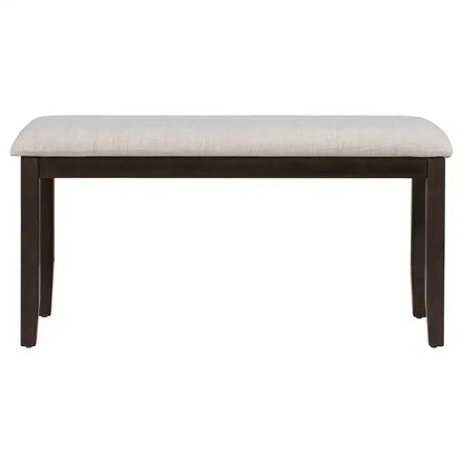 Whisen 6-Piece Dining Table and Chair Set with Special-shaped Legs and Foam-covered Seat Backs and Cushions
