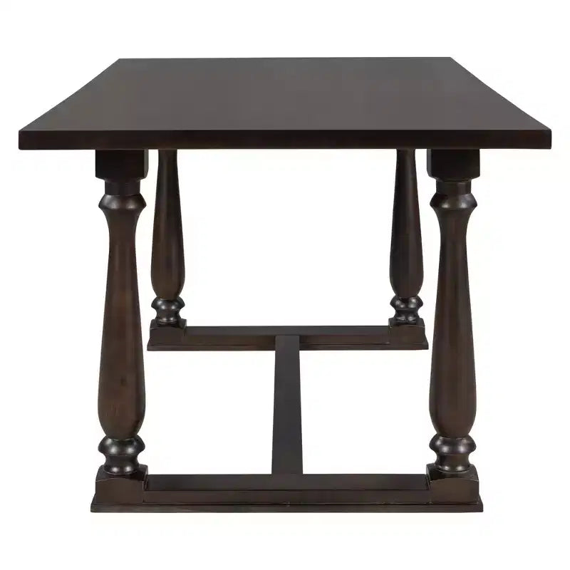 Whisen 6-Piece Dining Table and Chair Set with Special-shaped Legs and Foam-covered Seat Backs and Cushions