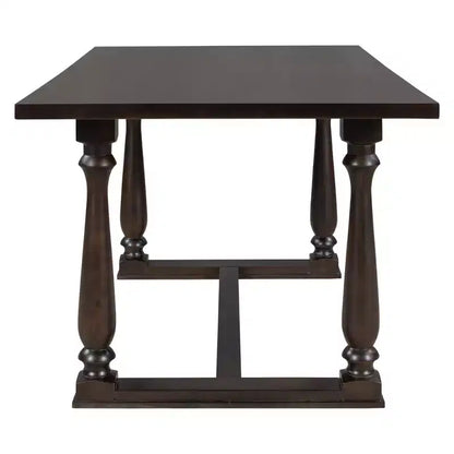 Whisen 6-Piece Dining Table and Chair Set with Special-shaped Legs and Foam-covered Seat Backs and Cushions