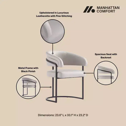 Manhattan Comfort Augusta Modern Leatherette Upholstered Dining Chair