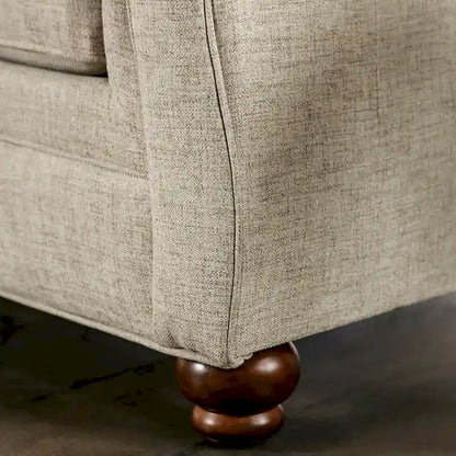 Chetbert Transitional Cream Fabric Upholstered 2-Piece Sofa Set by Furniture of America