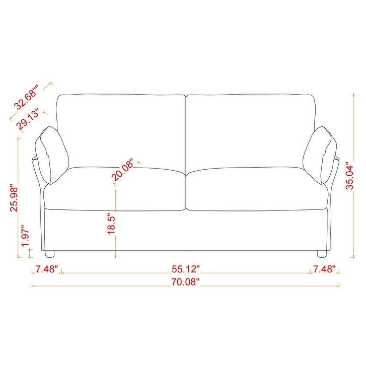 Modern Chenille Loveseat Sofa Couch