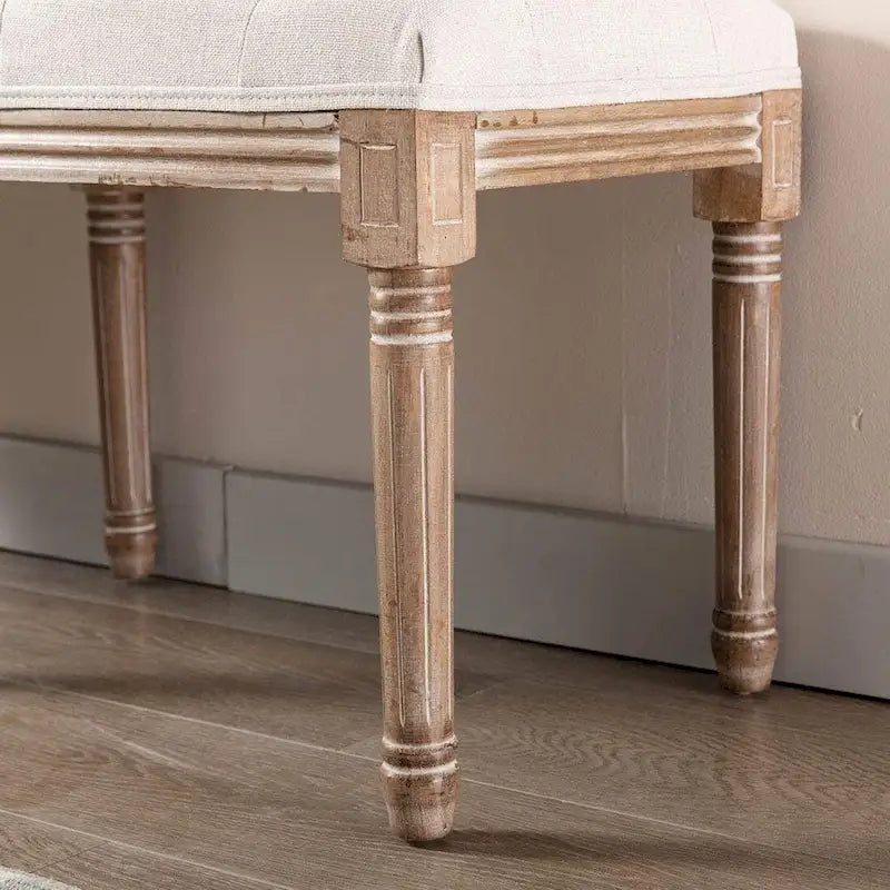 48  Extra-Long Rectangular Tufted Ottoman Bench Seat-Beige