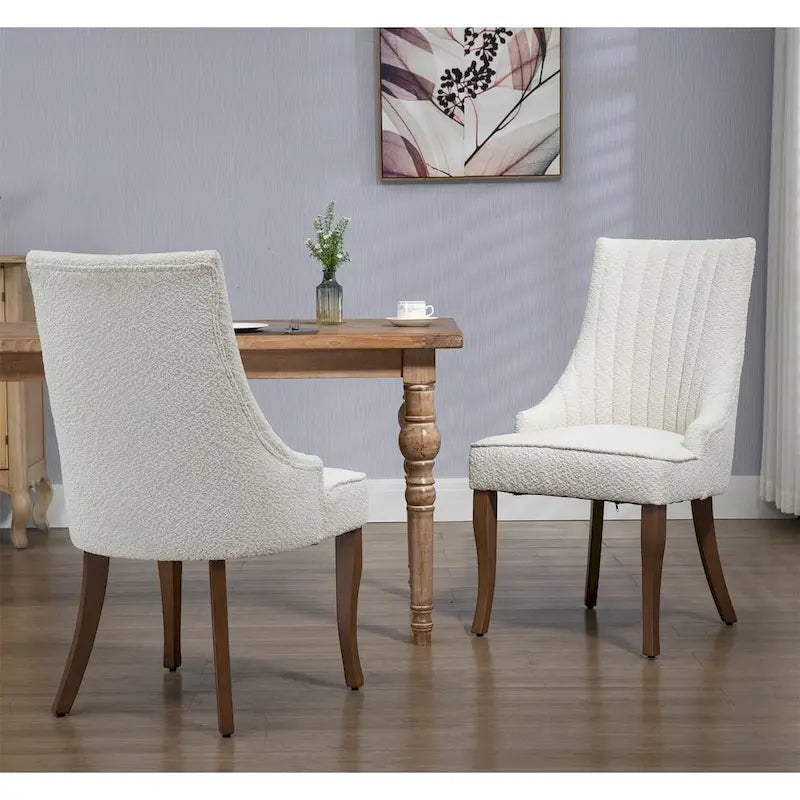 Wingback Upholstered Dining Chairs Set of 2, Fabric Side Dining Room Chairs, Living Room Chairs for Home Kitchen
