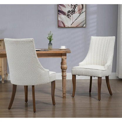 Wingback Upholstered Dining Chairs Set of 2, Fabric Side Dining Room Chairs, Living Room Chairs for Home Kitchen