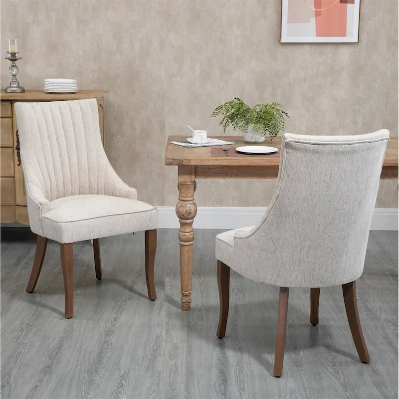 Wingback Upholstered Dining Chairs Set of 2, Fabric Side Dining Room Chairs, Living Room Chairs for Home Kitchen