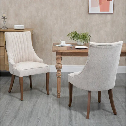 Wingback Upholstered Dining Chairs Set of 2, Fabric Side Dining Room Chairs, Living Room Chairs for Home Kitchen