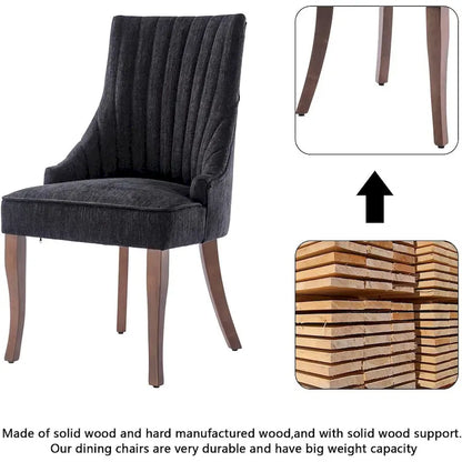 Wingback Upholstered Dining Chairs Set of 2, Fabric Side Dining Room Chairs, Living Room Chairs for Home Kitchen