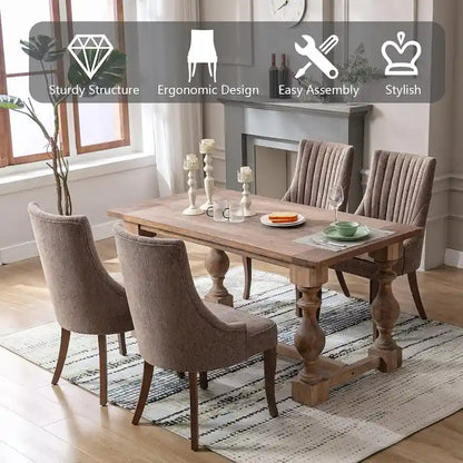 Wingback Upholstered Dining Chairs Set of 2, Fabric Side Dining Room Chairs, Living Room Chairs for Home Kitchen