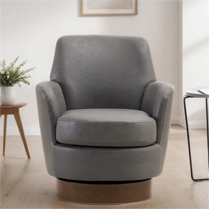 Swivel Round Accent Chairs Armchair with Stainless Steel Base