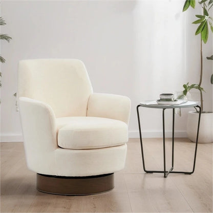 Swivel Round Accent Chairs Armchair with Stainless Steel Base