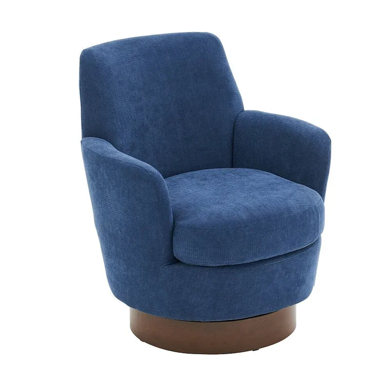 Swivel Round Accent Chairs Armchair with Stainless Steel Base
