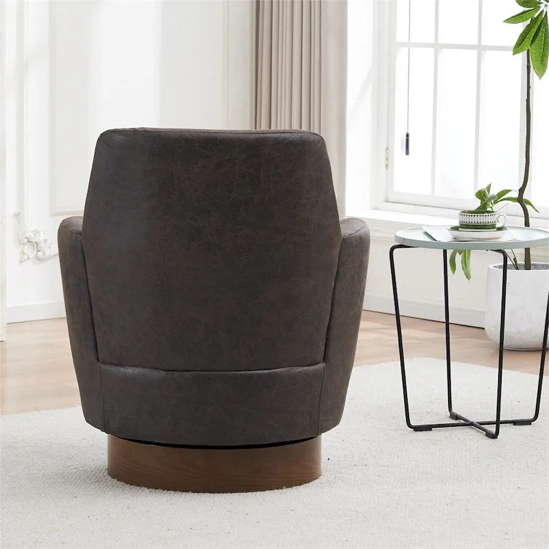 Swivel Round Accent Chairs Armchair with Stainless Steel Base