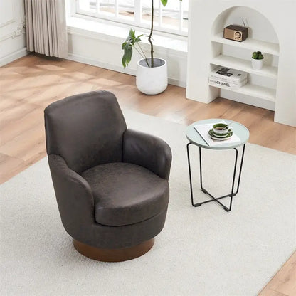 Swivel Round Accent Chairs Armchair with Stainless Steel Base
