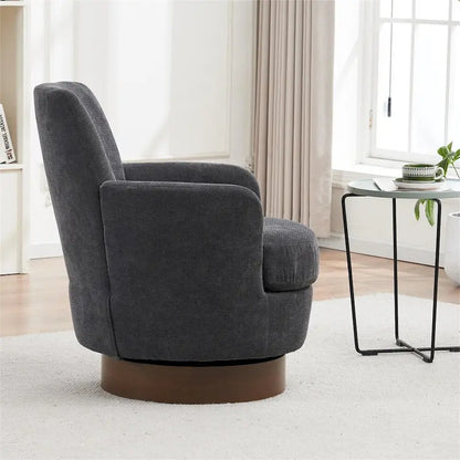 Swivel Round Accent Chairs Armchair with Stainless Steel Base