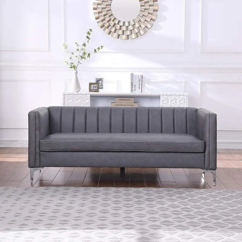 Morden Fort Modern 2 Pieces Sofa Set Loveseat and Sofa Couch with Technology Fabric and Metal Legs