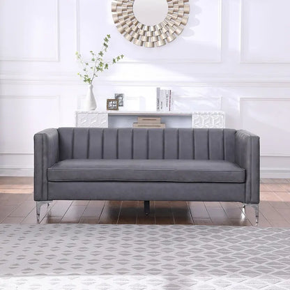 Morden Fort Modern 2 Pieces Sofa Set Loveseat and Sofa Couch with Technology Fabric and Metal Legs