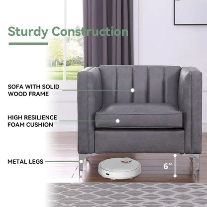 Morden Fort Modern 2 Pieces Sofa Set Loveseat and Sofa Couch with Technology Fabric and Metal Legs