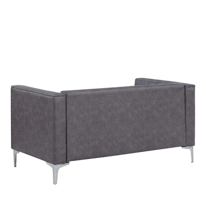 Morden Fort Modern 2 Pieces Sofa Set Loveseat and Sofa Couch with Technology Fabric and Metal Legs