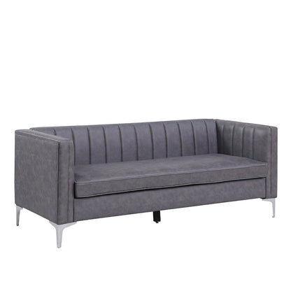 Morden Fort Modern 2 Pieces Sofa Set Loveseat and Sofa Couch with Technology Fabric and Metal Legs