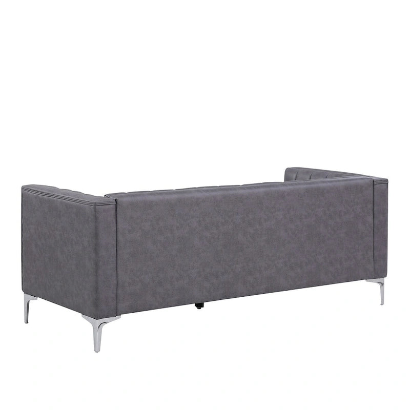 Morden Fort Modern 2 Pieces Sofa Set Loveseat and Sofa Couch with Technology Fabric and Metal Legs