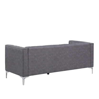 Morden Fort Modern 2 Pieces Sofa Set Loveseat and Sofa Couch with Technology Fabric and Metal Legs