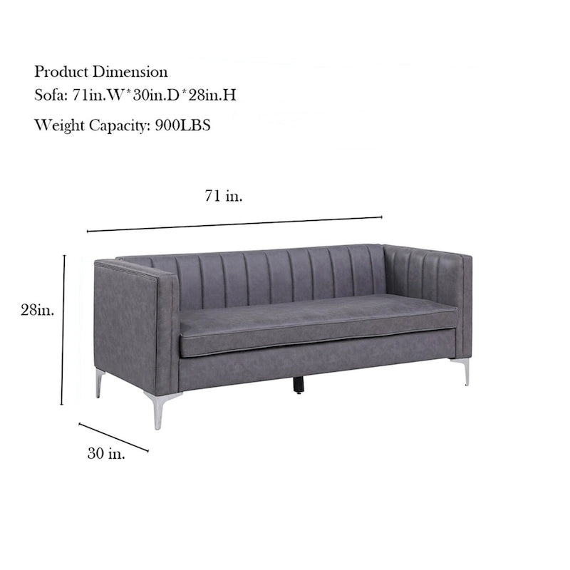 Morden Fort Modern 2 Pieces Sofa Set Loveseat and Sofa Couch with Technology Fabric and Metal Legs