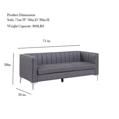 Morden Fort Modern 2 Pieces Sofa Set Loveseat and Sofa Couch with Technology Fabric and Metal Legs