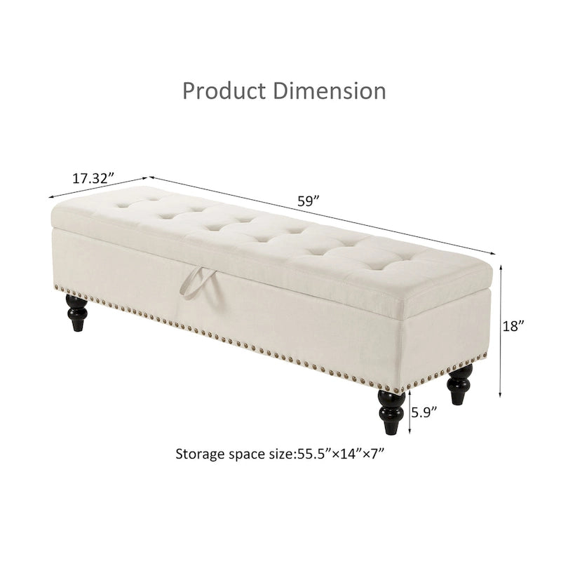 59  Bed Bench Ottoman with Storage