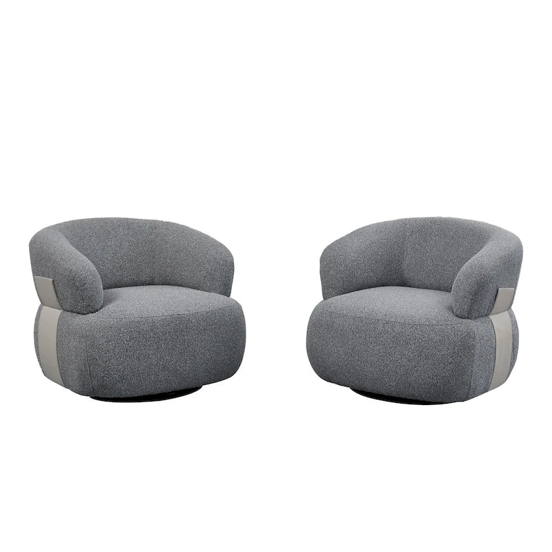 Kieon 33 W 360 Swivel Modern Barrel Chair Accent Chair Set of 2