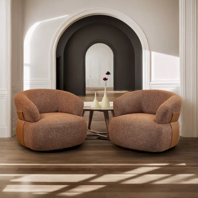 Kieon 33 W 360 Swivel Modern Barrel Chair Accent Chair Set of 2