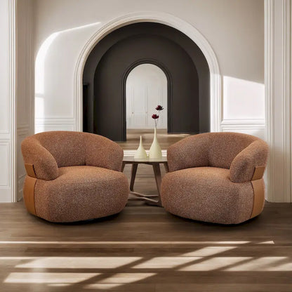 Kieon 33 W 360 Swivel Modern Barrel Chair Accent Chair Set of 2