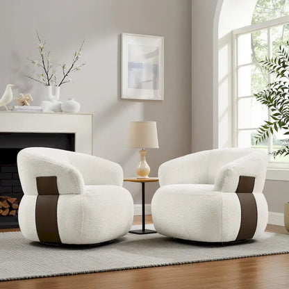 Kieon 33 W 360 Swivel Modern Barrel Chair Accent Chair Set of 2