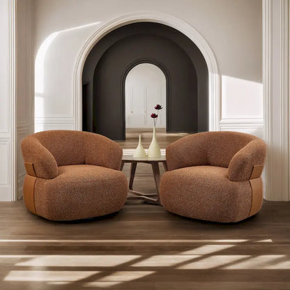 Kieon 33 W 360 Swivel Modern Barrel Chair Accent Chair Set of 2