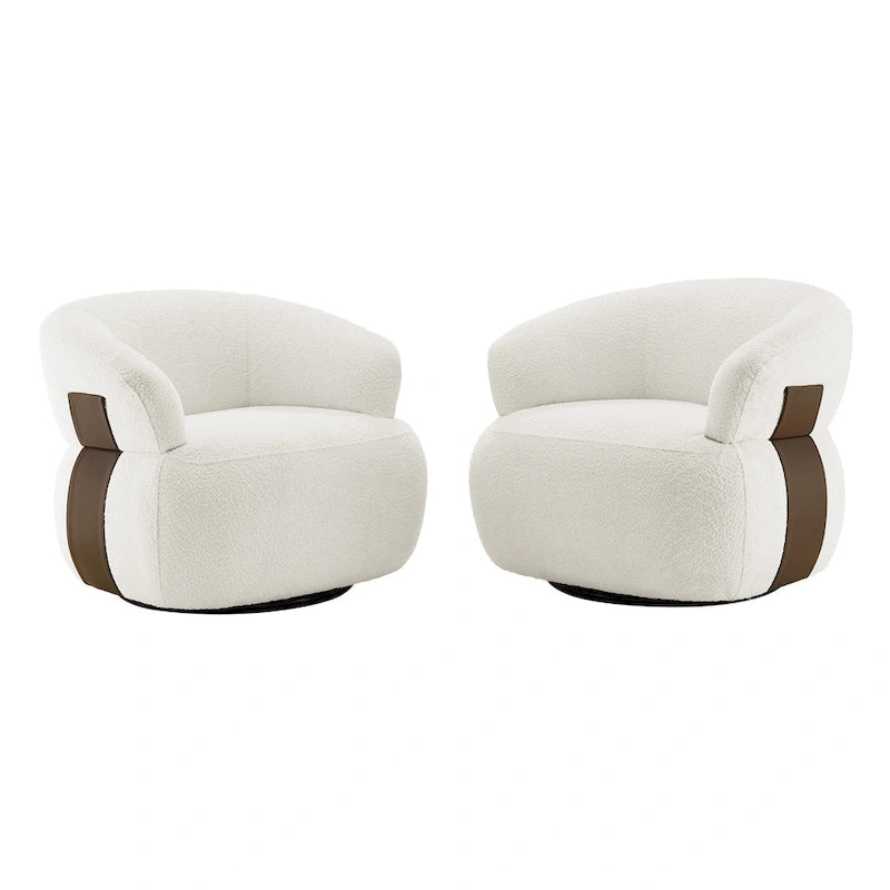 Kieon 33 W 360 Swivel Modern Barrel Chair Accent Chair Set of 2
