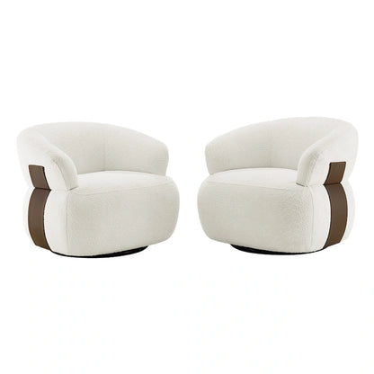 Kieon 33 W 360 Swivel Modern Barrel Chair Accent Chair Set of 2